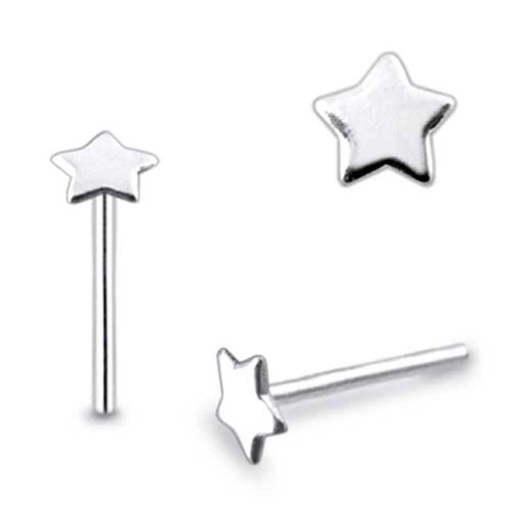 Plain Tiny Star Straight Nose Pin