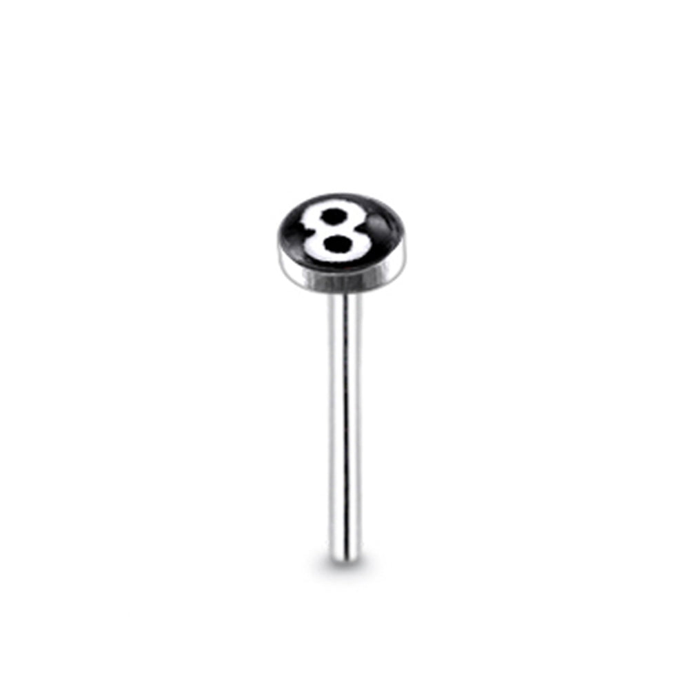 3mm Number Eight Logo Straight Nose Pin