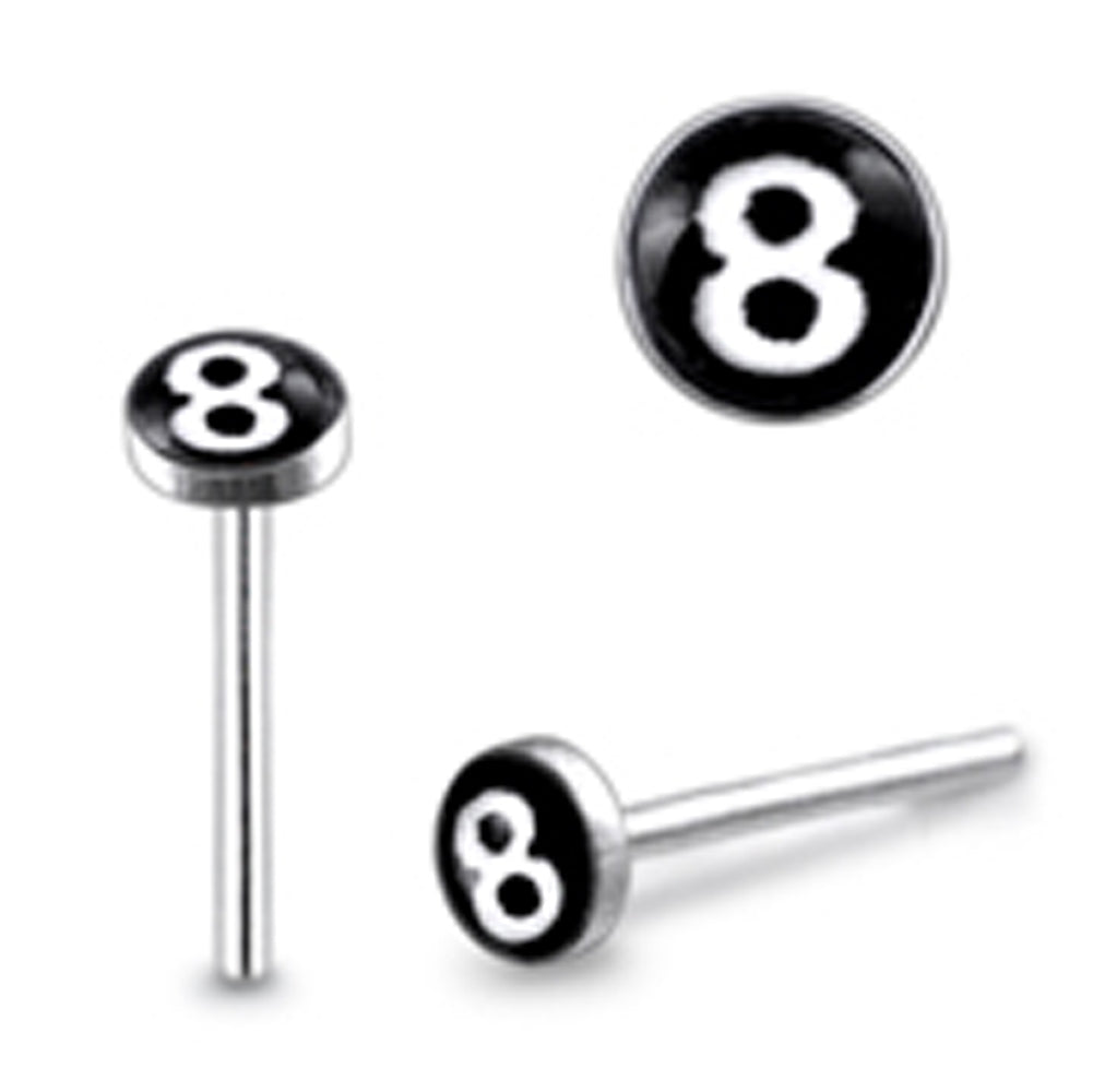 3mm Number Eight Logo Straight Nose Pin