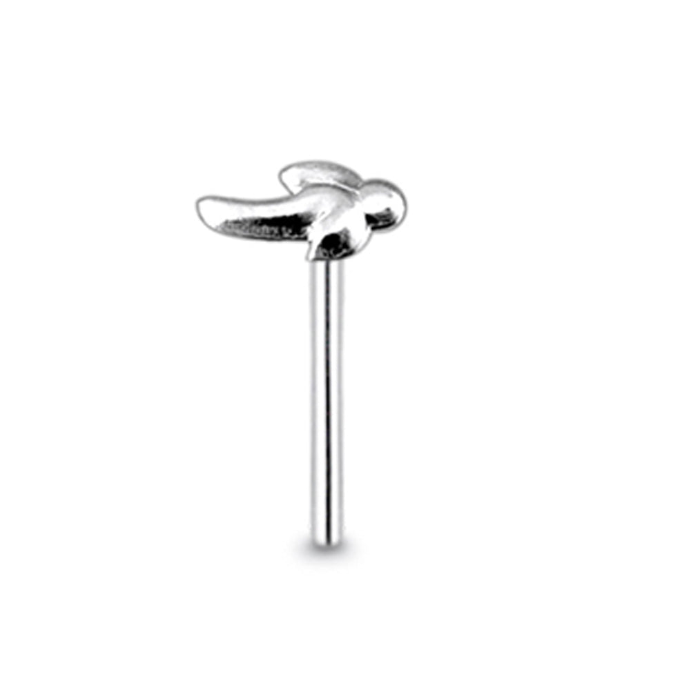 Plain Fire Flame Straight Nose Pin
