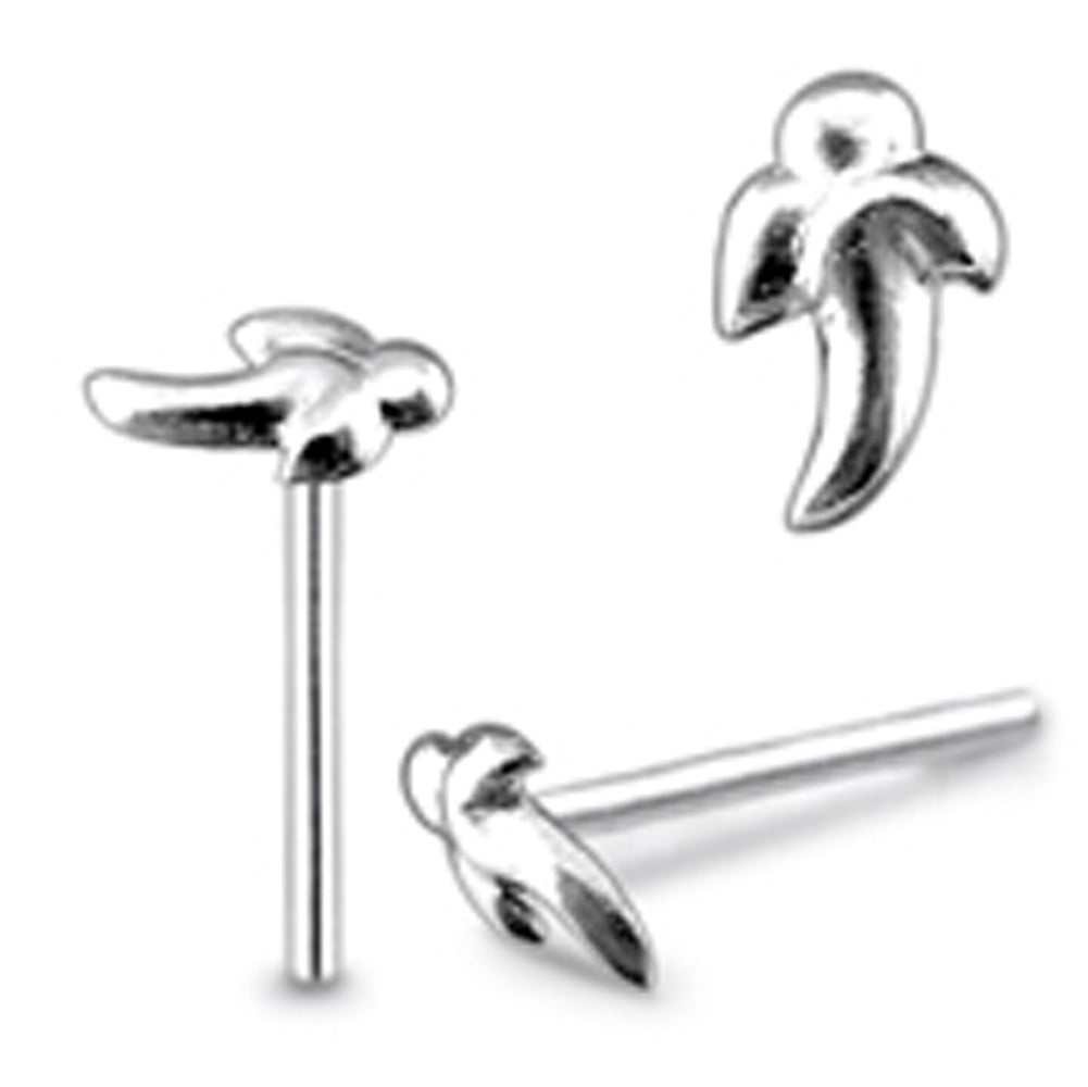 Plain Fire Flame Straight Nose Pin