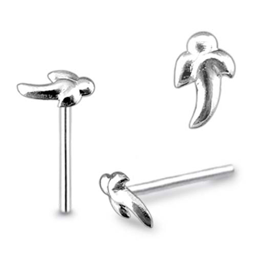 Plain Fire Flame Straight Nose Pin