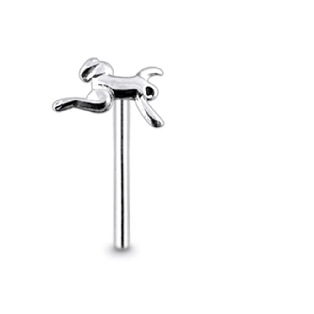 Plain Jumping Frog Straight Nose Pin
