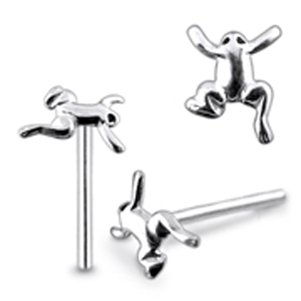 Plain Jumping Frog Straight Nose Pin