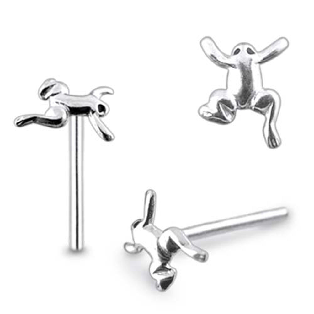 Plain Jumping Frog Straight Nose Pin