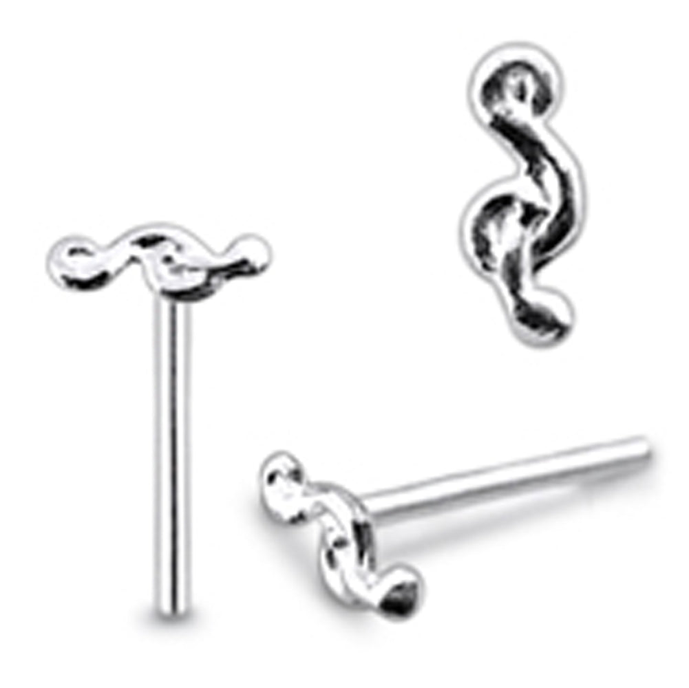 Plain Music Note Straight Nose Pin