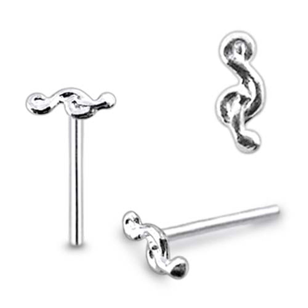 Plain Music Note Straight Nose Pin