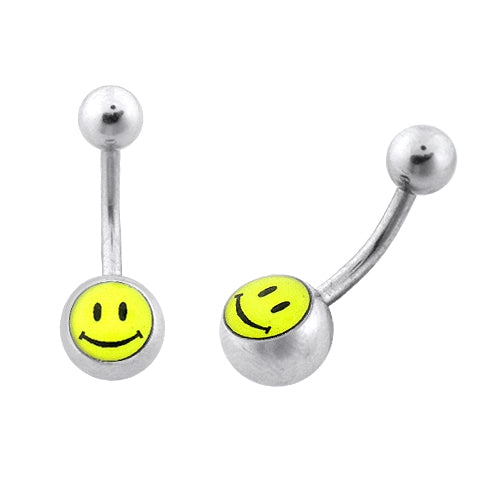 316L Smiley Logo Belly Ring