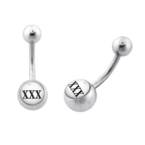 316L XXX Logo Belly Ring