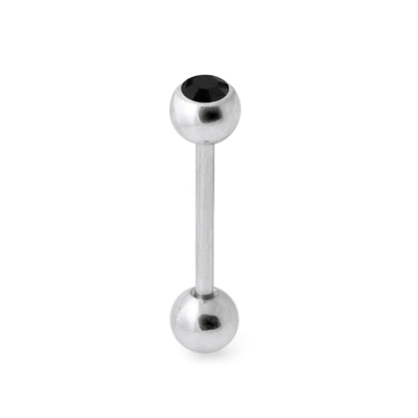 Single Jeweled Black Tongue Bar