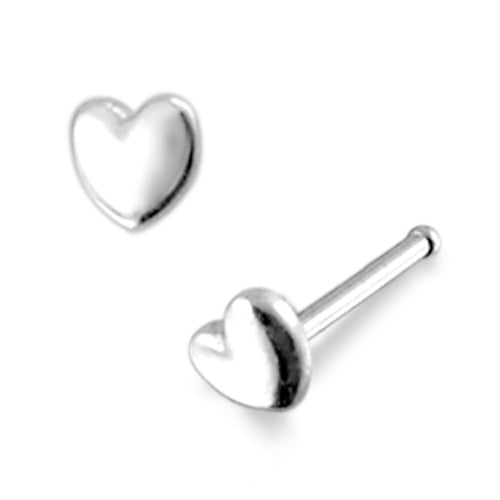 316L SS Plain Heart Nose Pin