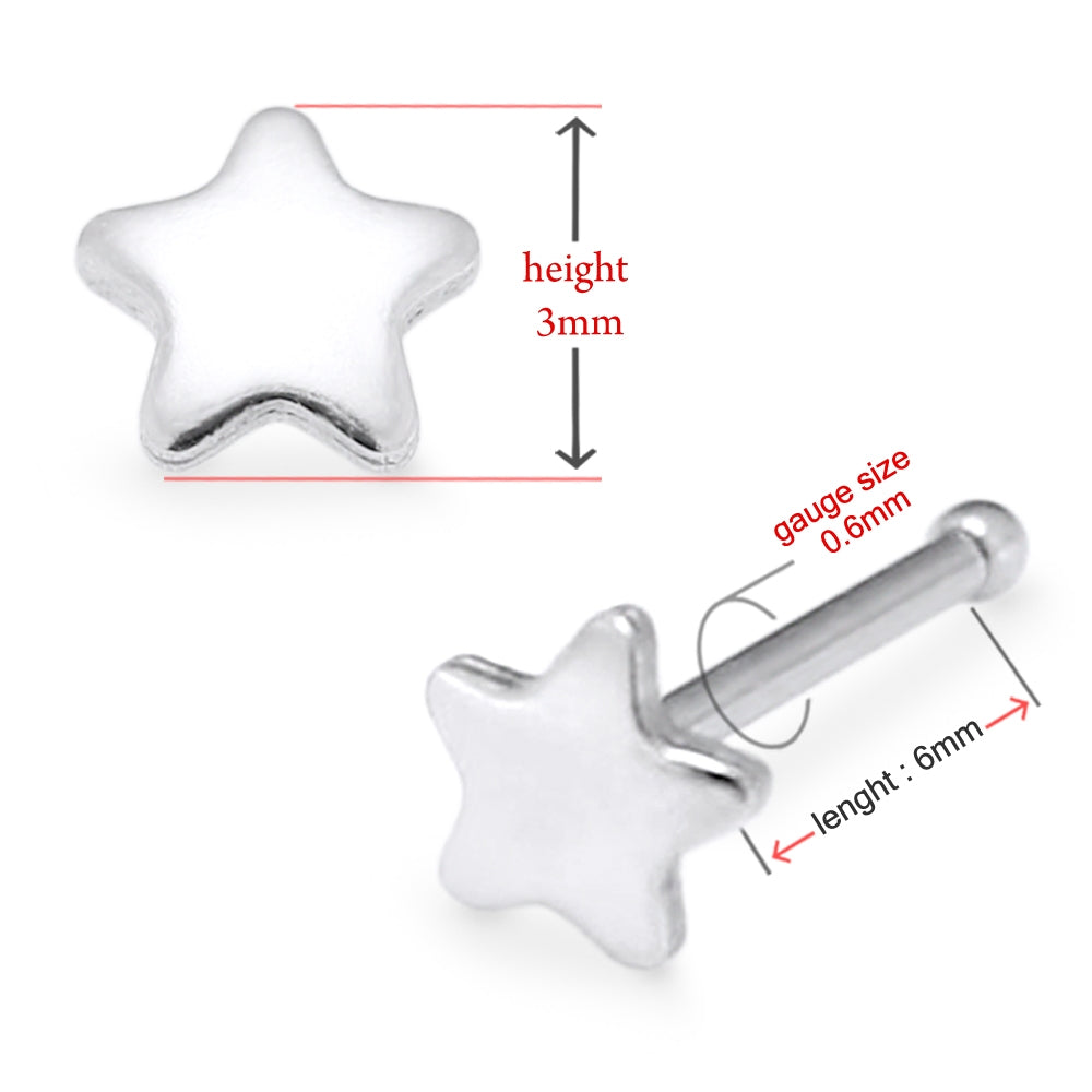 316L SS Plain Star Nose Pin