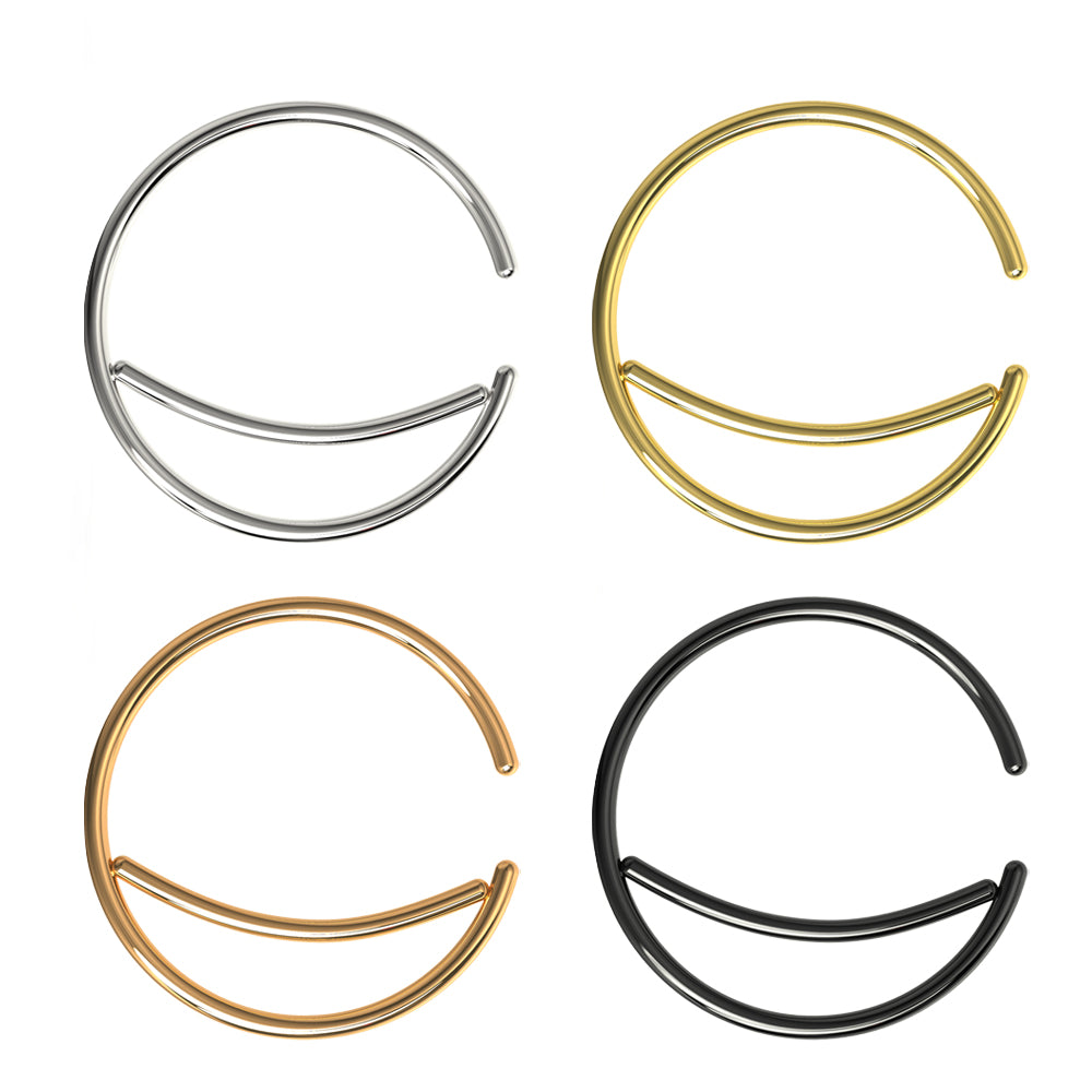 Classic Plain Moon Cartilage, Tragus, Septum Ring Jewelry