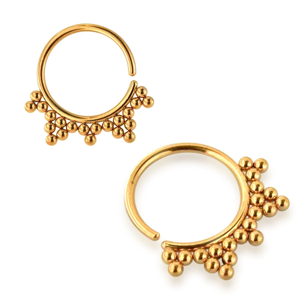 Dots in Triangles Cartilage, Tragus, Septum Ring Jewelry Black