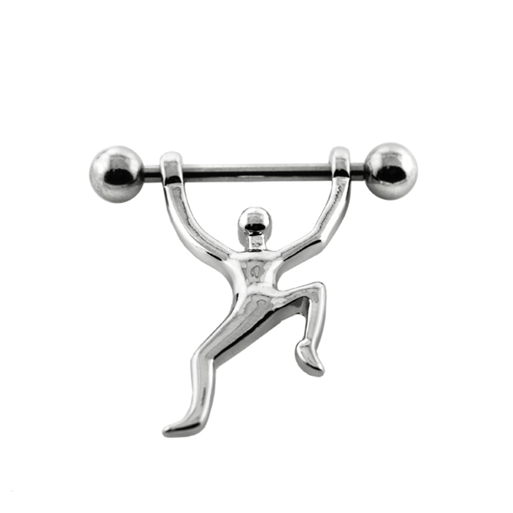 Climbing Man on Nipple Piercing Jewelry