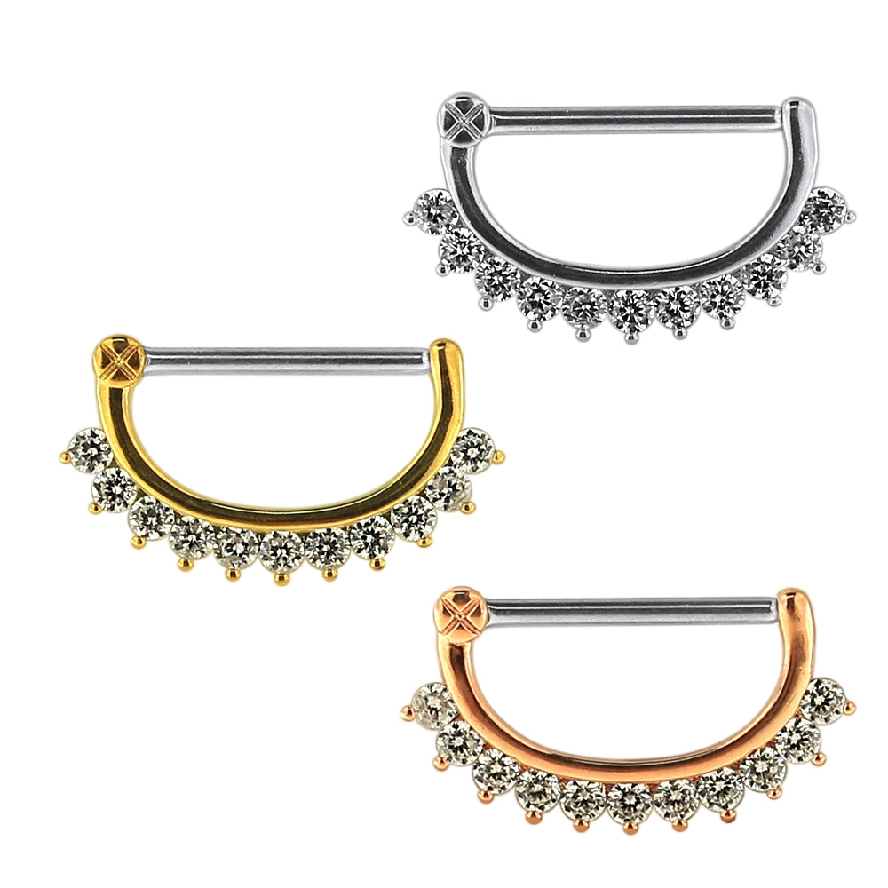 Jeweled Round Nipple Clicker Piercing Jewelry