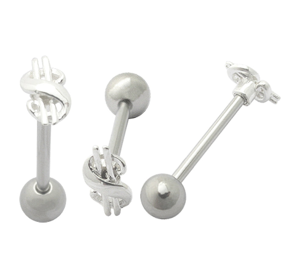 Sculptured Dollar Sign Plain Tongue Ring