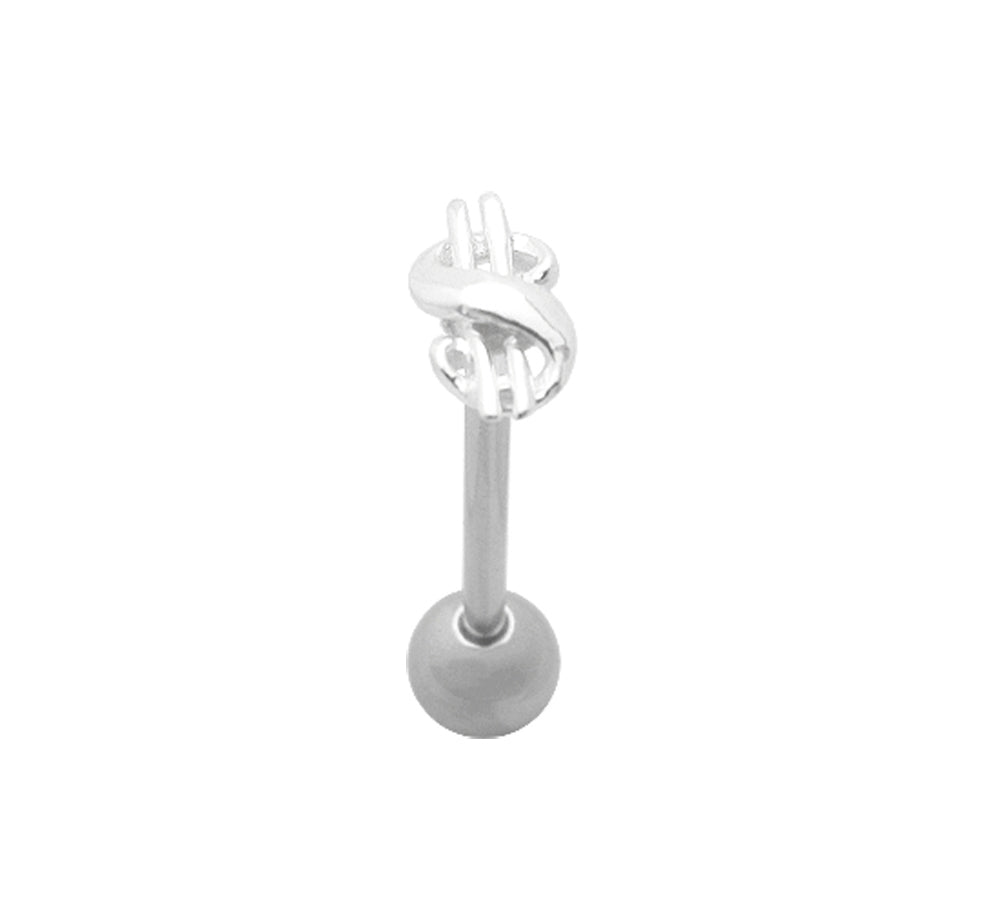 Sculptured Dollar Sign Plain Tongue Ring