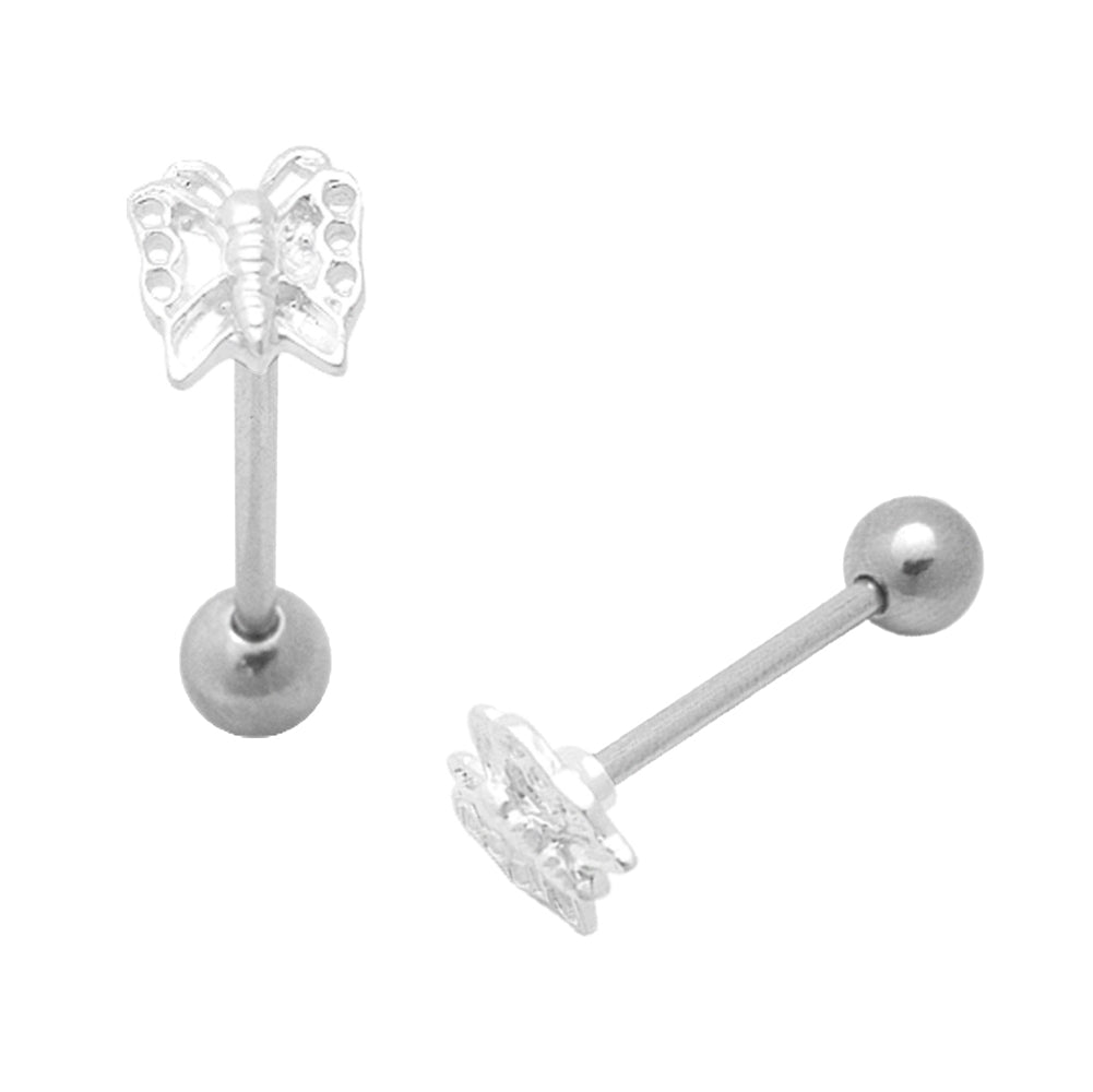 Pierced Butterfly Plain Tongue Ring