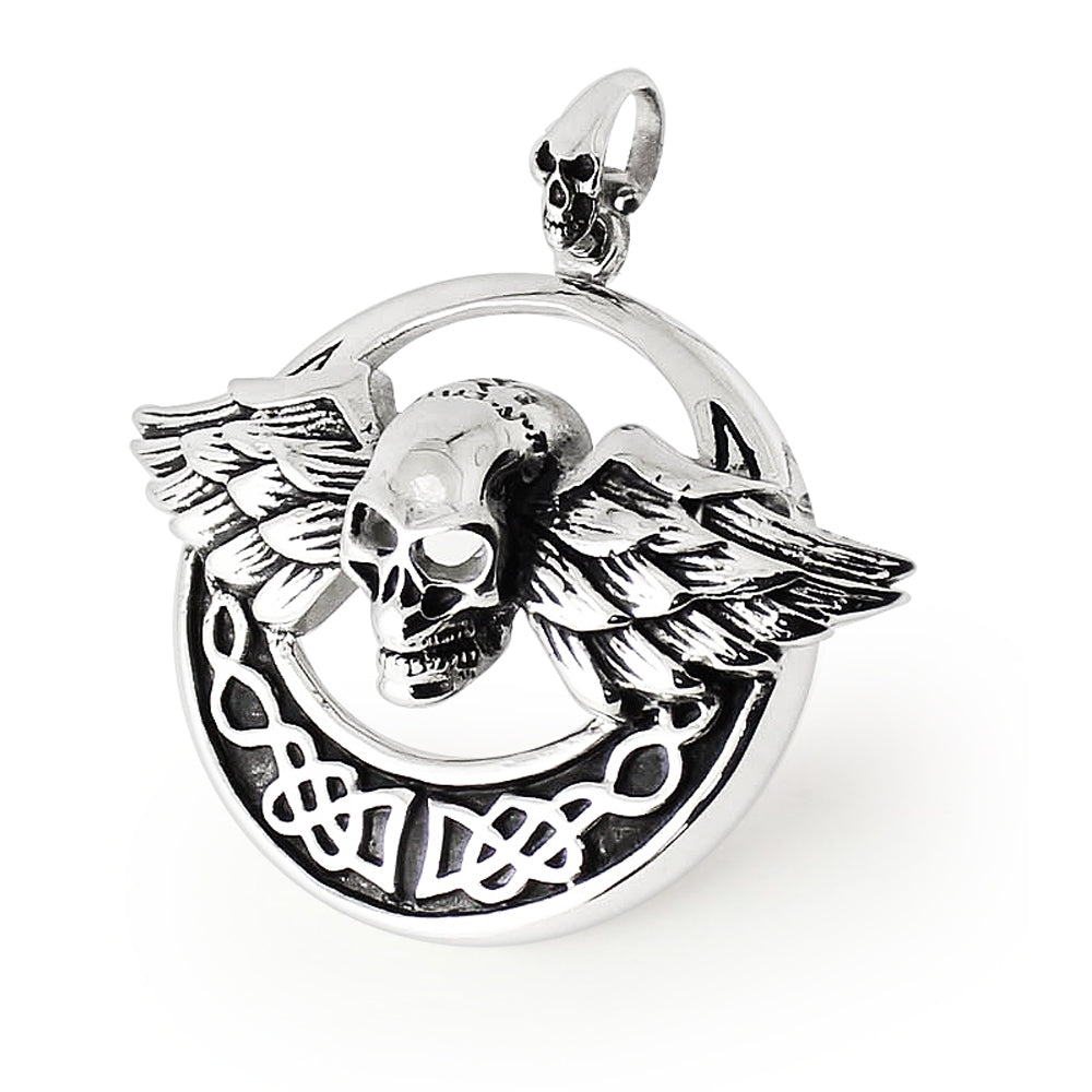 Stainless Steel Skeleton Wings Pendant