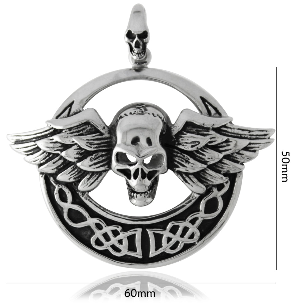 Stainless Steel Skeleton Wings Pendant