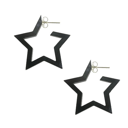 Black UV React Star Ear Hoop