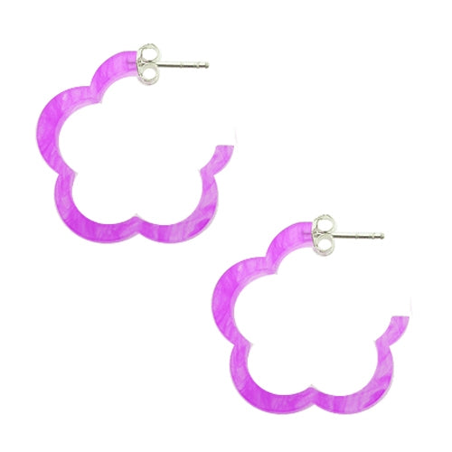 Amethyst UV Flower Ear Hoop