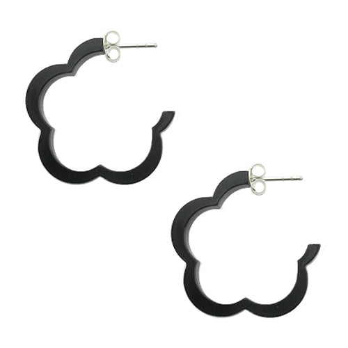 Black UV Flower Ear Hoop