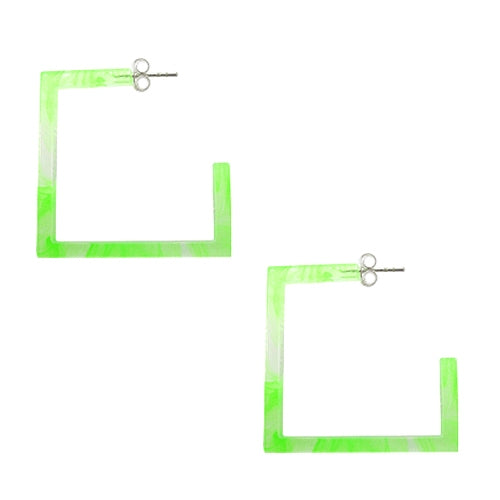 26mm Peridot UV Square Ear Hoop