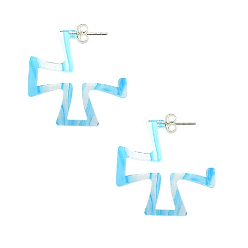 Aqua UV Irish Cross Ear Hoop