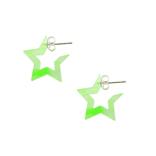 6mm Light Green UV React 5 Star Ear Hoop