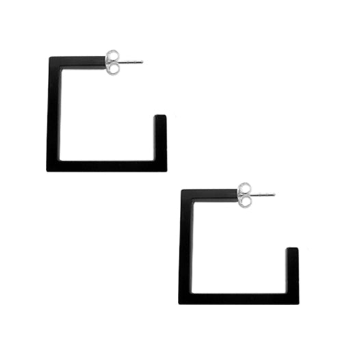 Black UV Square Ear Hoop