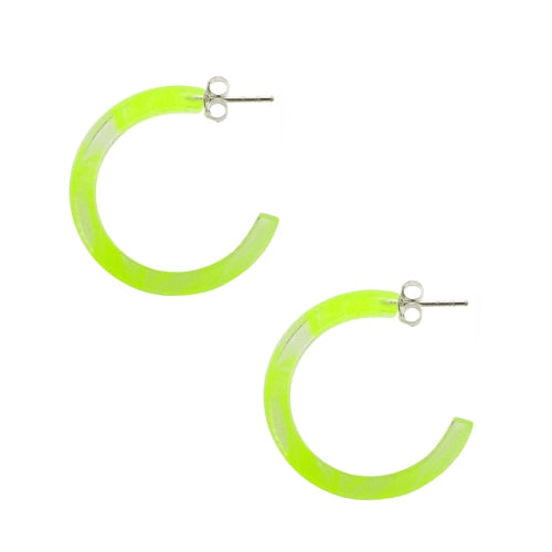 Yellow UV Circle Ear Hoop