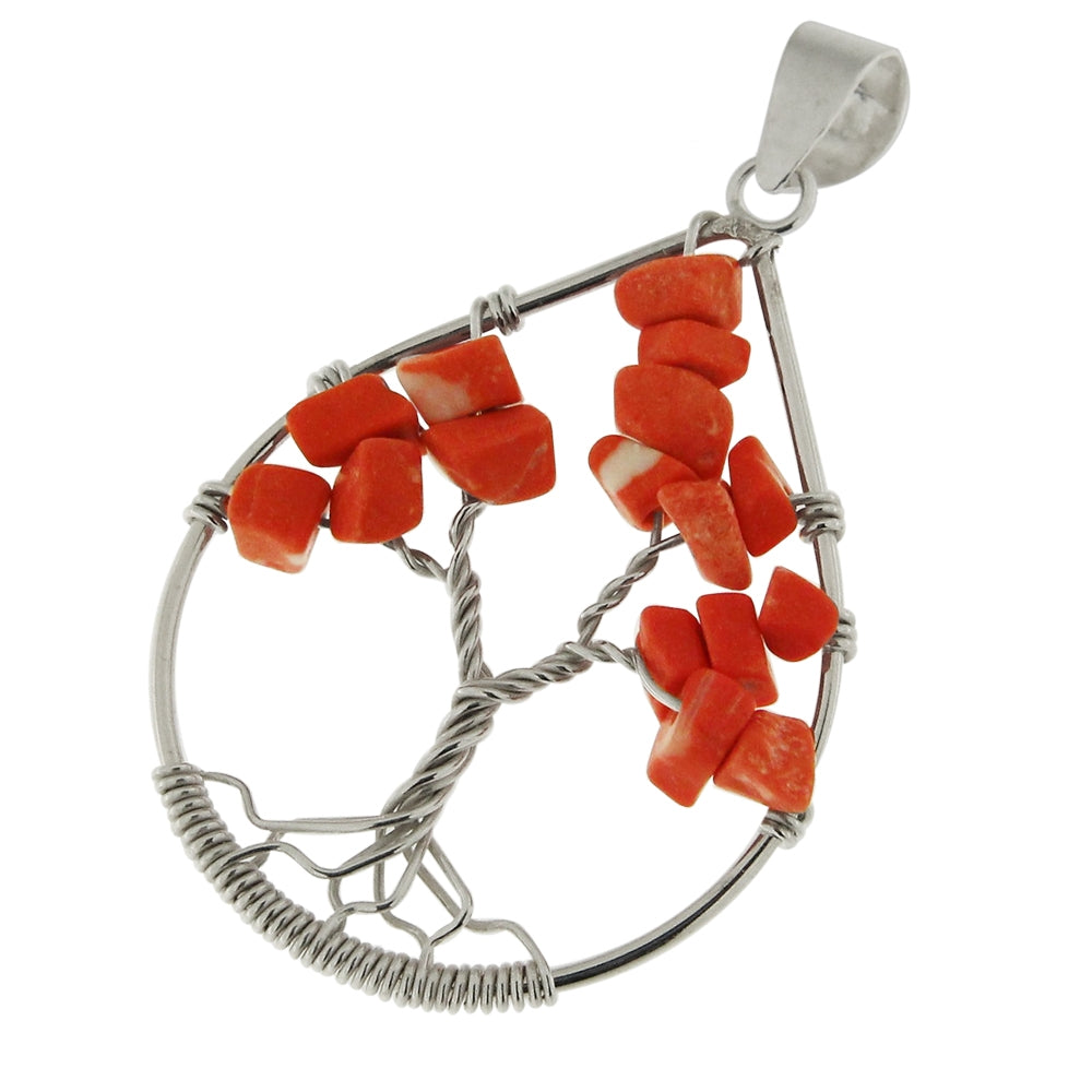 925 Sterling Silver Tree of Life Tear Shape Pendant