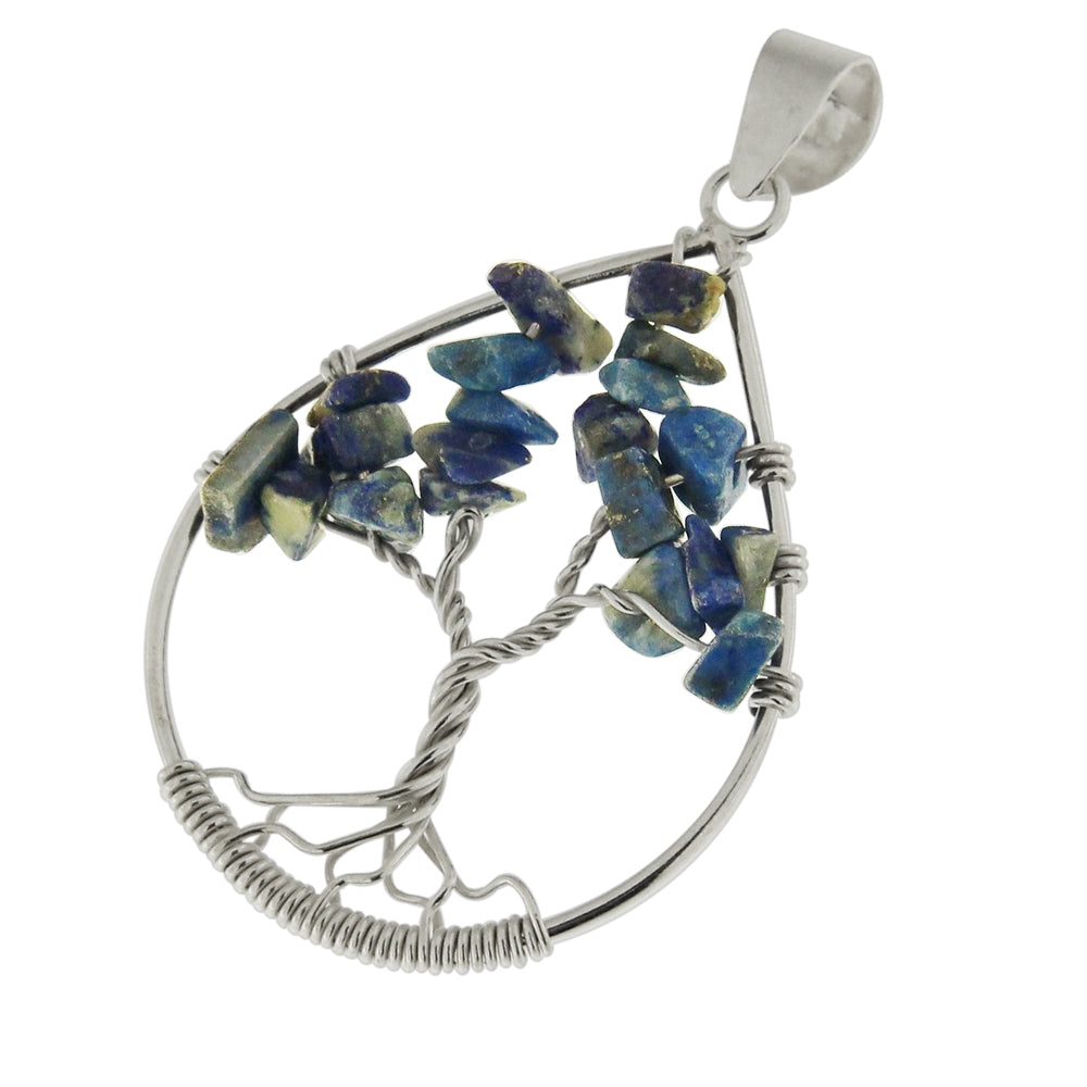 925 Sterling Silver Tree of Life Tear Shape Pendant