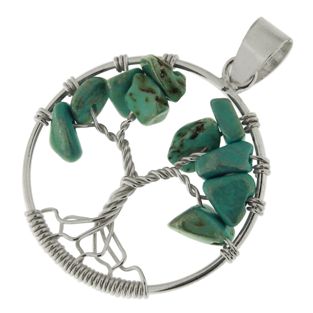 925 Sterling Silver Round Tree of Life Pendant