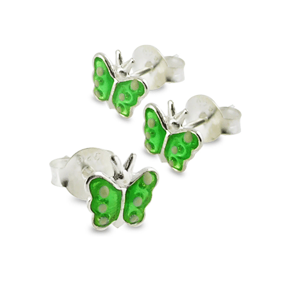 Hand Painted Butterfly Ear Stud