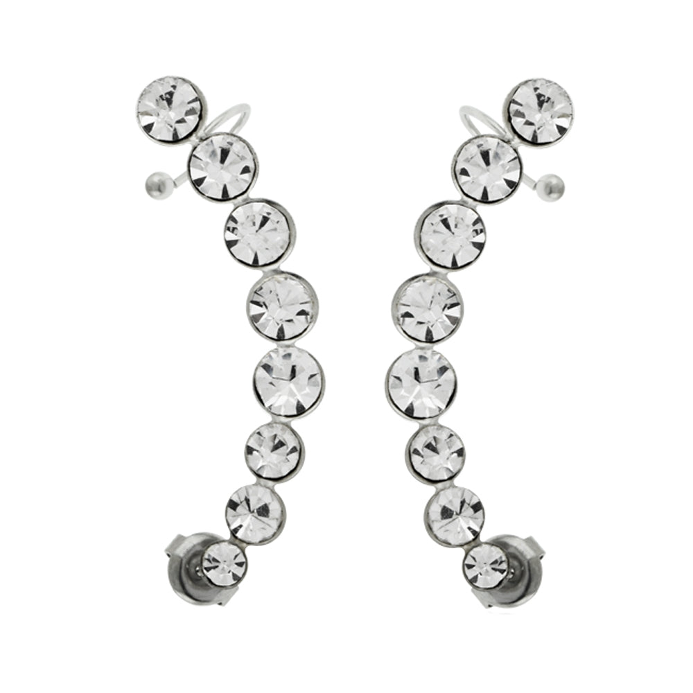 Sweep Jeweled Ear Cuff Wrap Cartilage Clip on Piercing Ear rings
