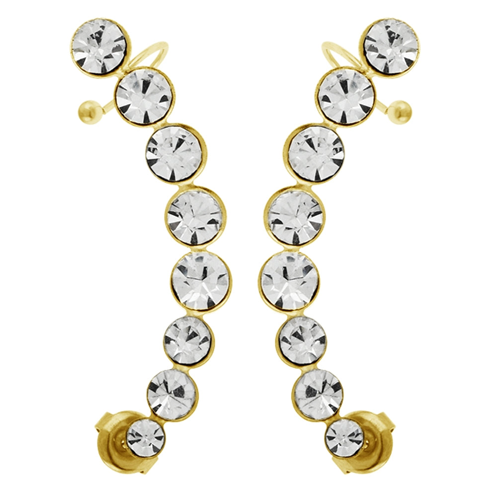 Sweep Jeweled Ear Cuff Wrap Cartilage Clip on Piercing Ear rings