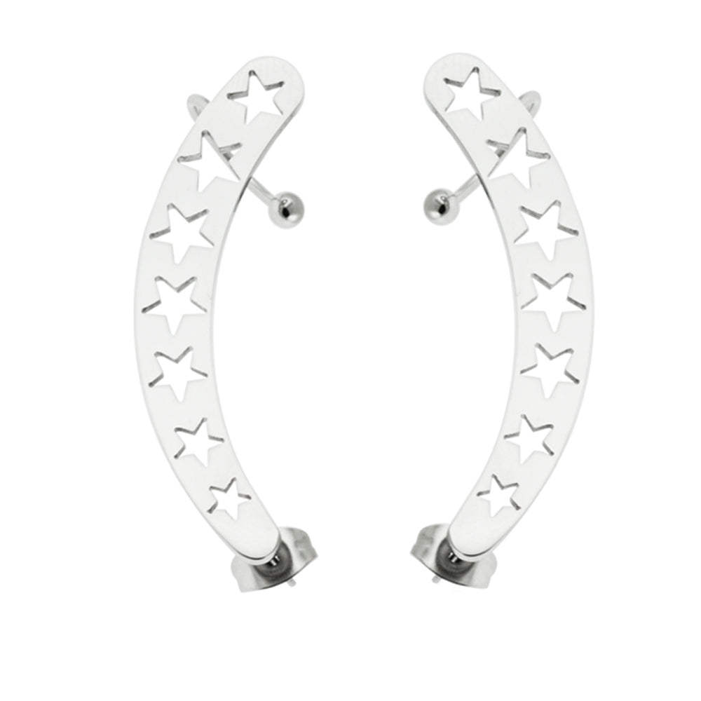 Hollow Stars Ear Cuff Wrap Cartilage Clip on Piercing Ear rings