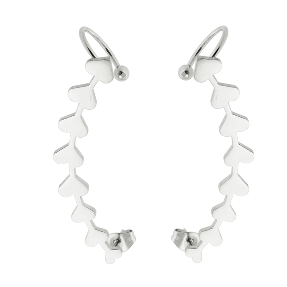 Ear Cuff Wrap Multi Hearts Cartilage Clip on Piercing Ear rings