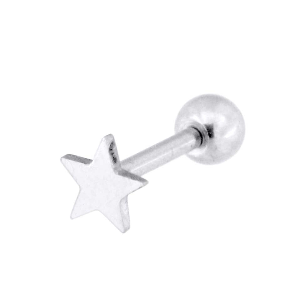 Plain 5 mm Star Cartilage Helix Tragus Piercing Ear Stud