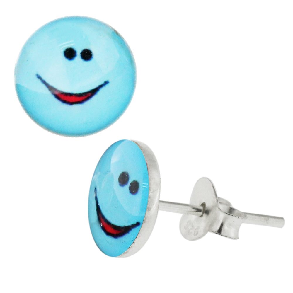Smiley Logos Sterling Silver Ear Stud