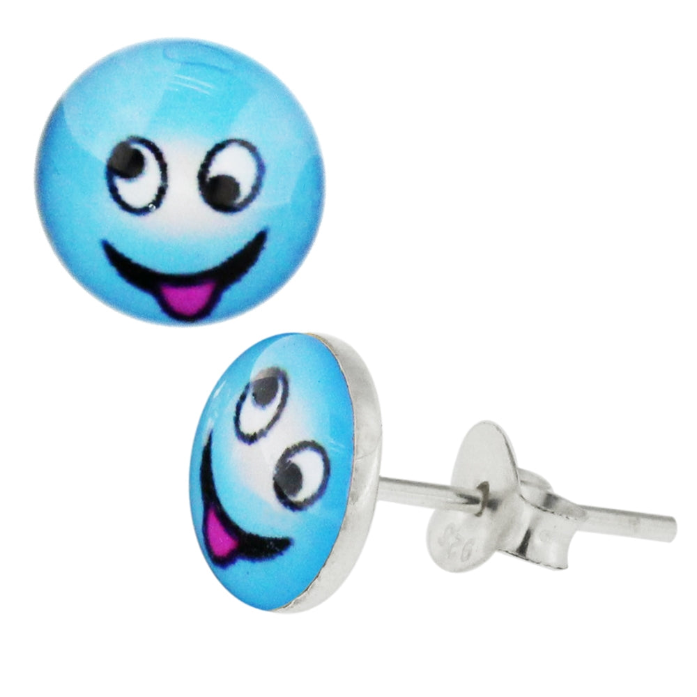 Smiley Logos Sterling Silver Ear Stud