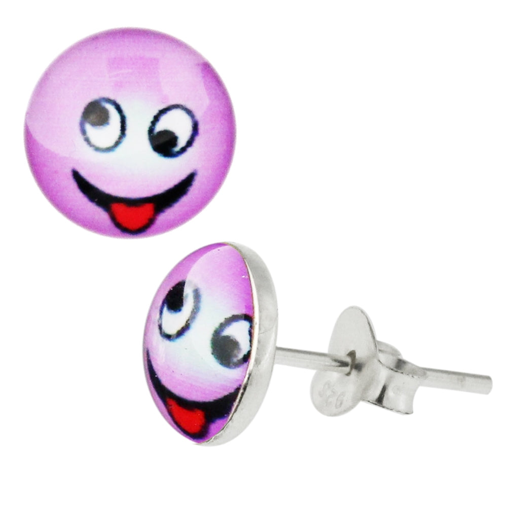 Smiley Logos Sterling Silver Ear Stud