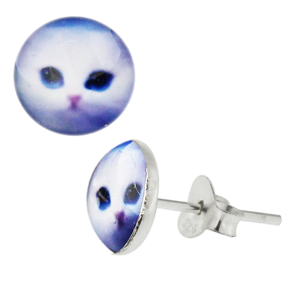 Smiley Logos Sterling Silver Ear Stud