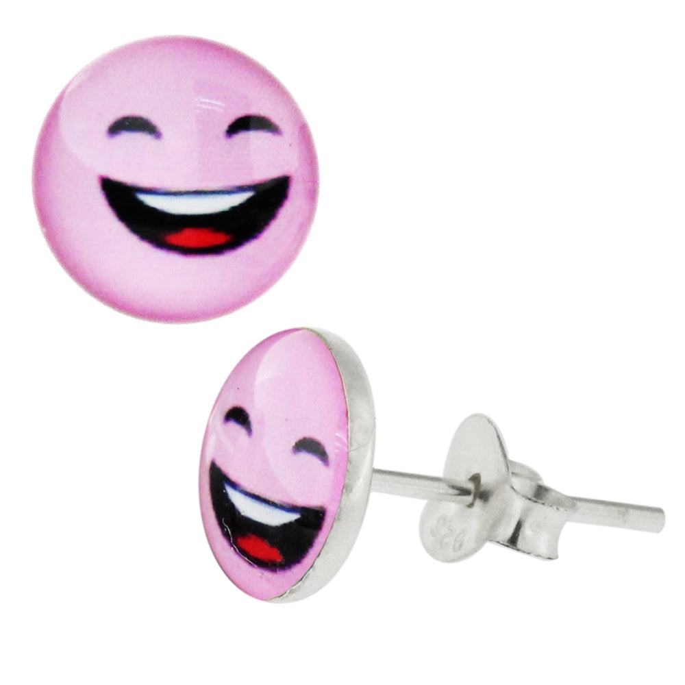 Smiley Logos Sterling Silver Ear Stud