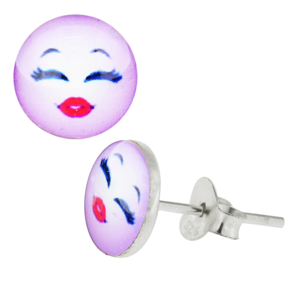 Smiley Logos Sterling Silver Ear Stud