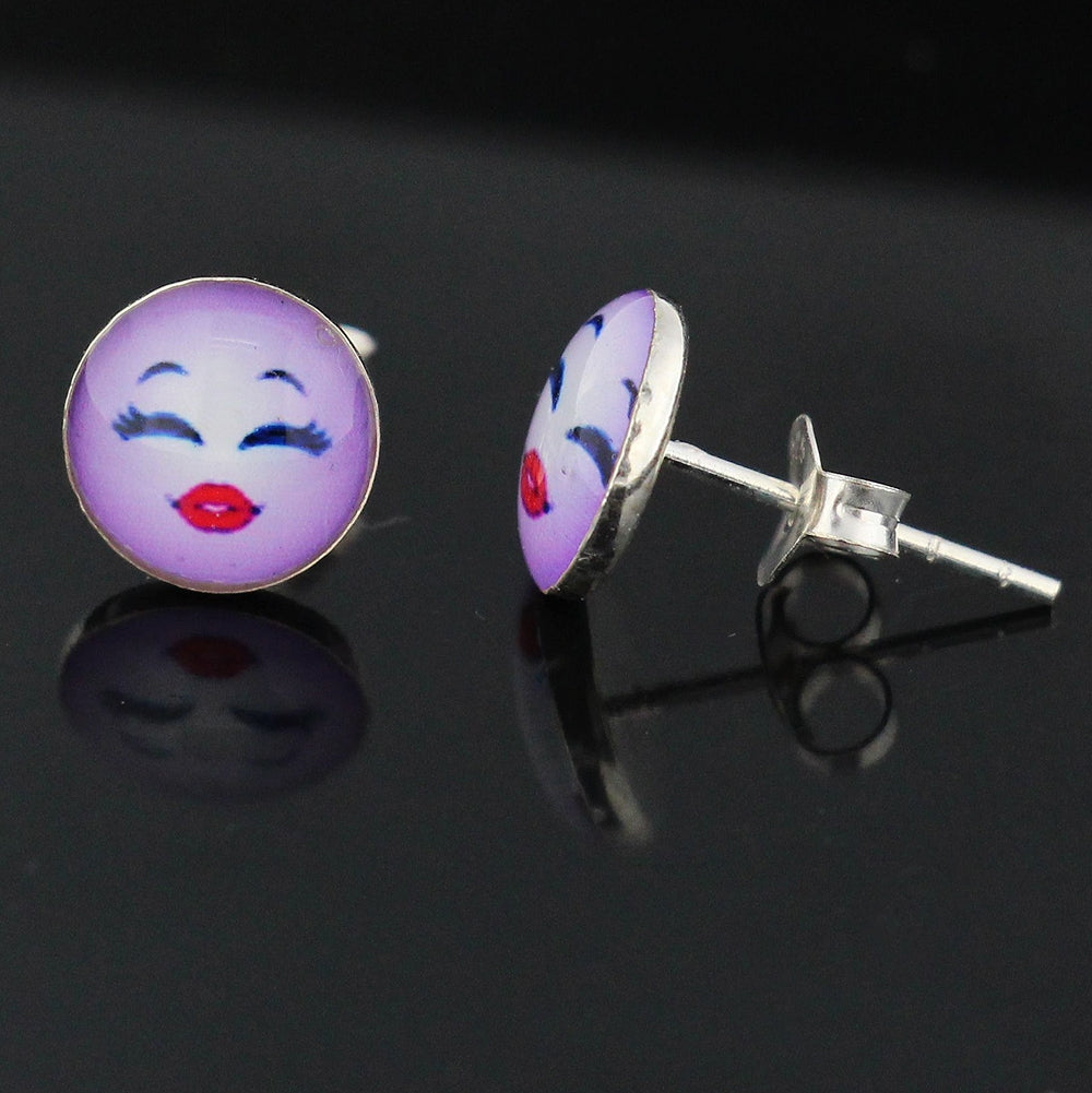 Smiley Logos Sterling Silver Ear Stud
