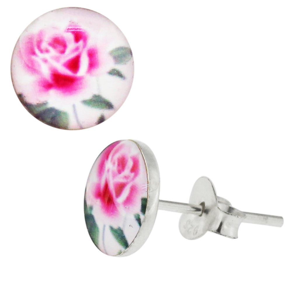 Fancy Logos Sterling Silver Ear Stud